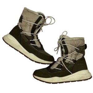 Timberland Womens 8 Boroughs Project Waterproof Mid Snow Boots Olive Green White
